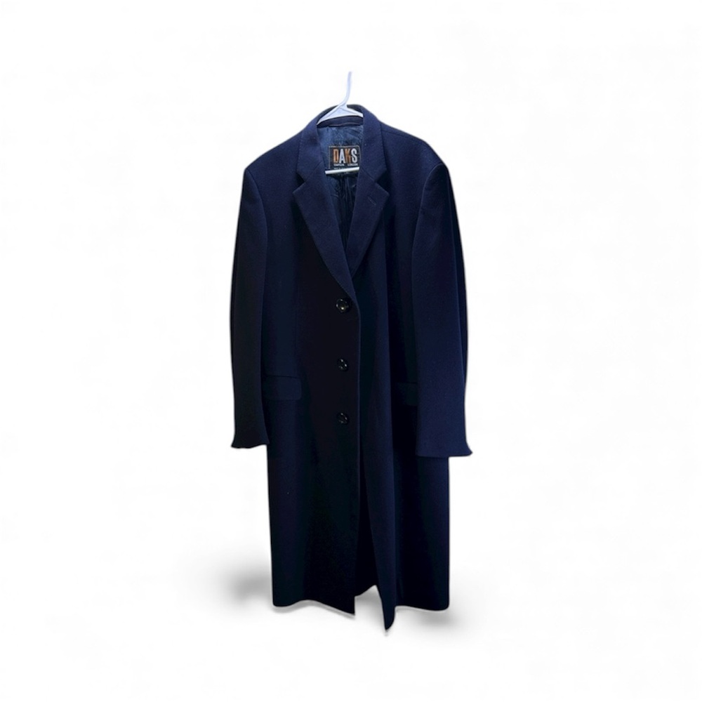🔥 RARE FIND! DAKS Simpson London Men’s Navy Long Trench Coat – CLASSIC BRITISH